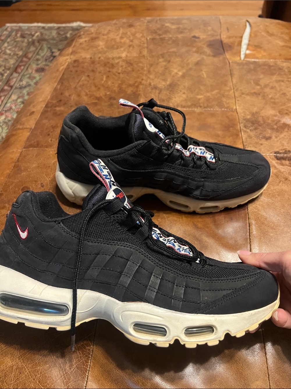 Nike Air Max 95 black premium pulltab red and blue mens 11